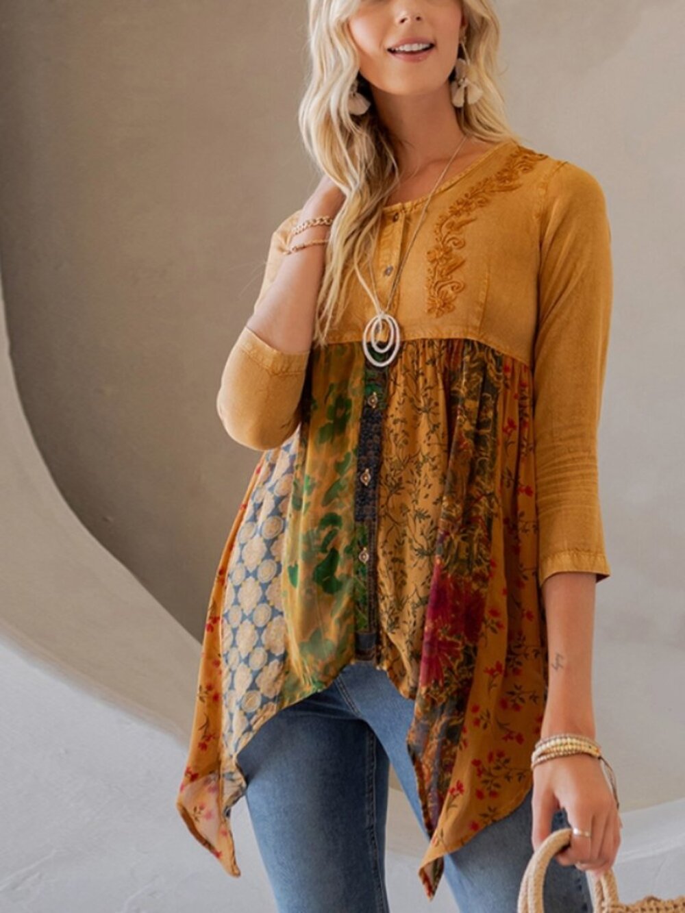 Rustic Bohemian: Embroidered Top Young Threads